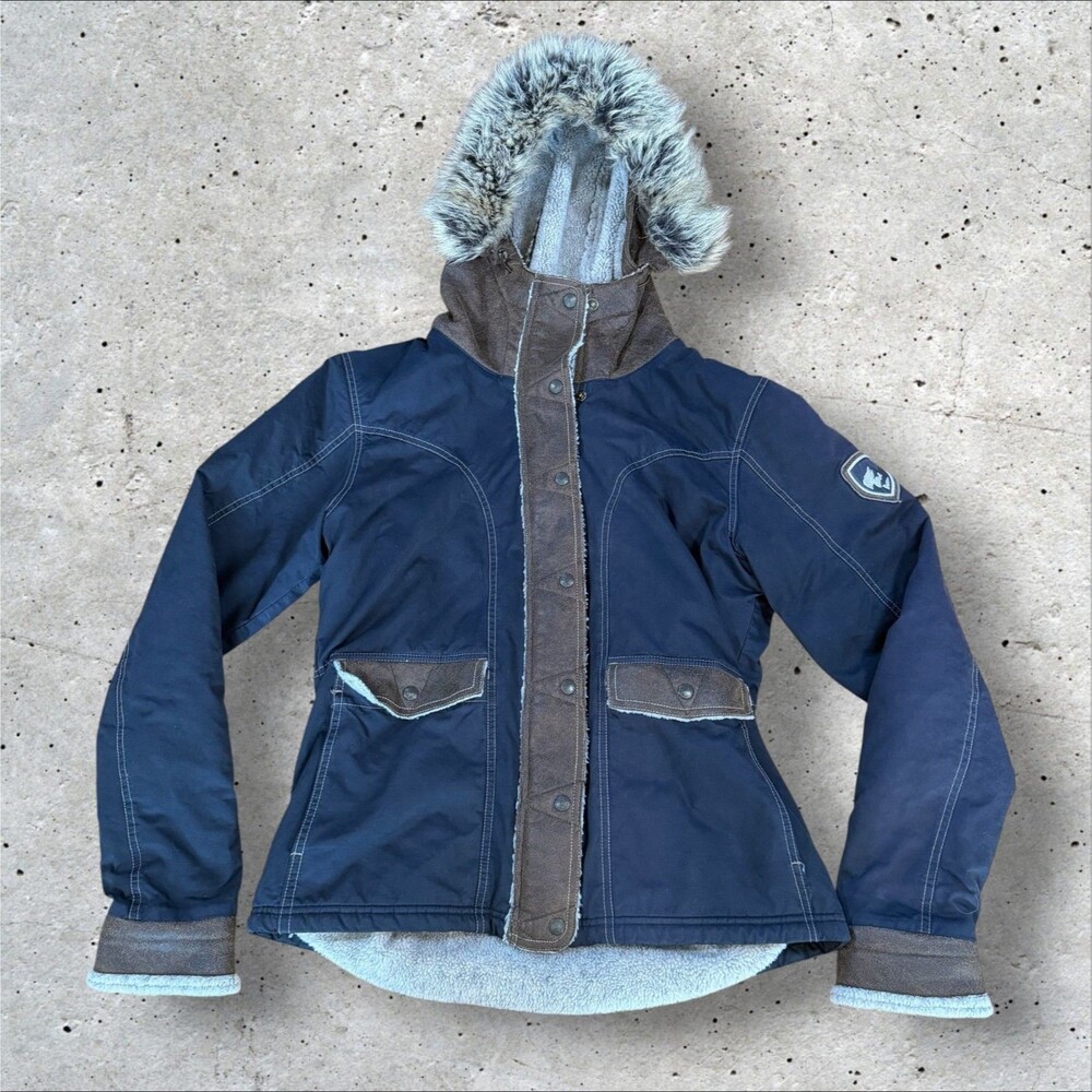 KUHL Arktik Projekt 2067 Womens Medium Faux Fur Hood Sherpa Lined Jacket Coat